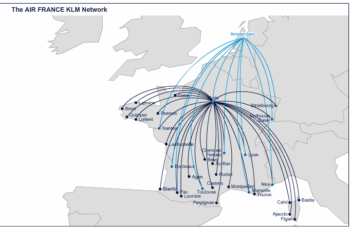 KLM Streckennetz