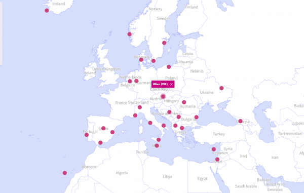 STreckennetz Wizzair