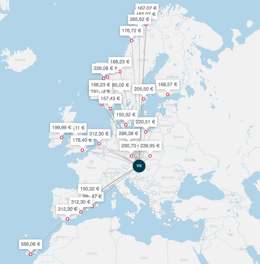 Norwegian Streckennetz