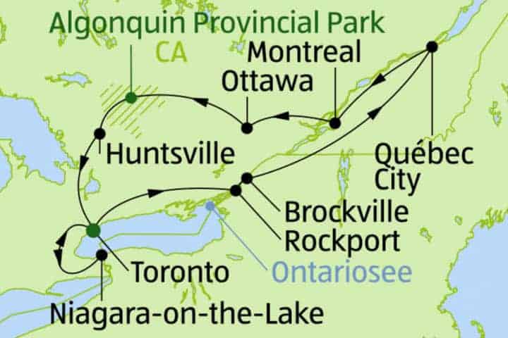 Kanada Rundreise Route