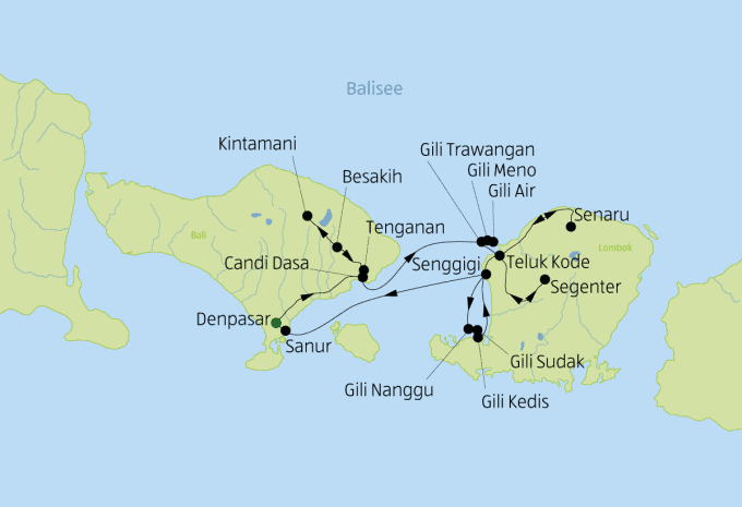 Indonesien Rundreise Route