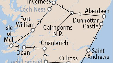 Schottland Rundreise Route